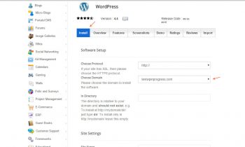 Inizio installazione WordPress